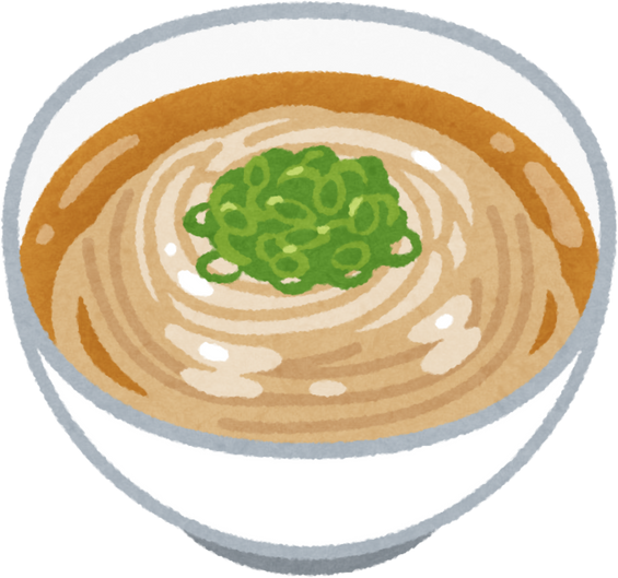 Illustration of Kake Udon with Green Onions