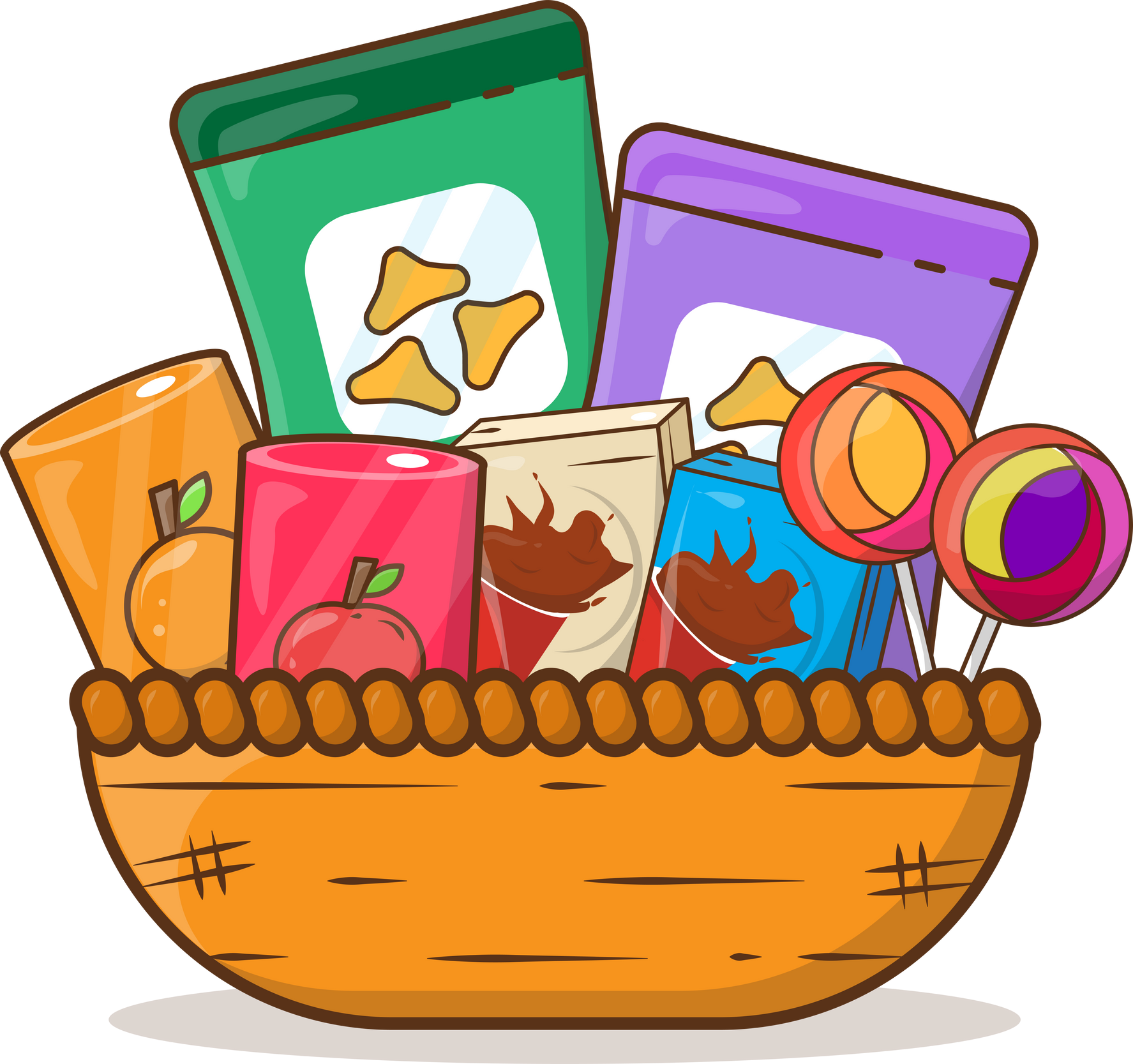 Basket Snack Illustration